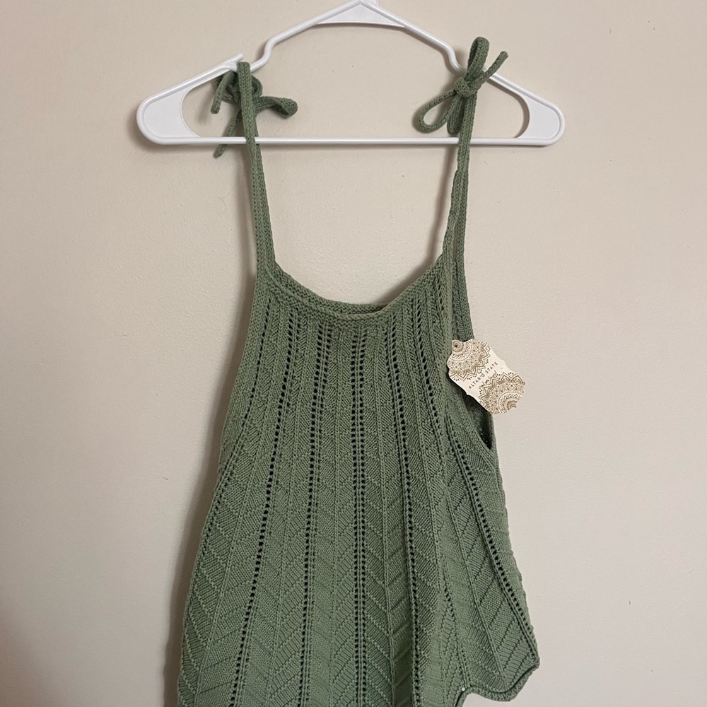 Altard state Sage Knit Top with Intricate Patterns